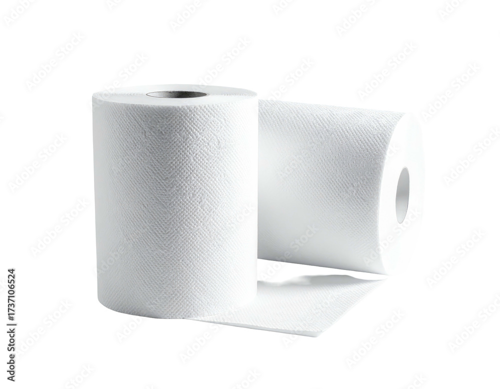 Fototapeta premium Two rolls of white paper towels (1)