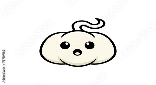 cute garlic character with big eyes expressing surprise on a white background perfect for a food blog or childrens book illustration.