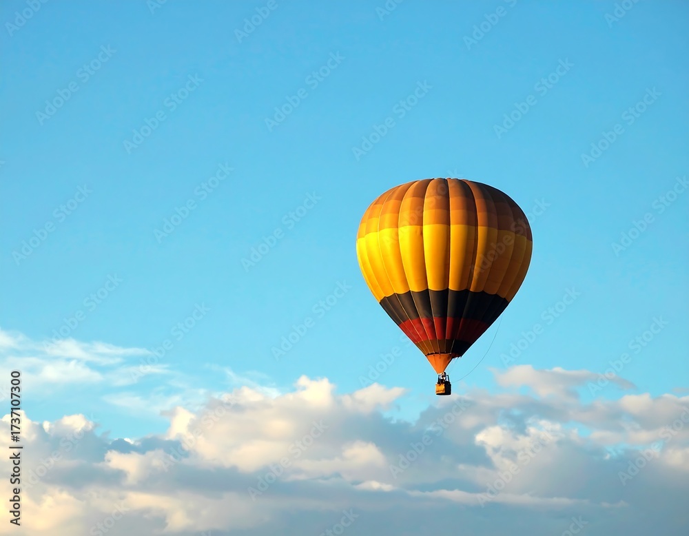 Naklejka premium Colorful hot air balloon against a blue sky