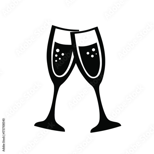 Champagne toast celebration glasses sparkling wine cheers party festive drink clinking symbol
