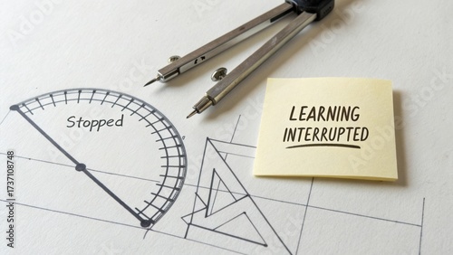 Wallpaper Mural Learning Interrupted: A Visual Representation of Educational Challenges and Emotional Blocks in the Learning Process Torontodigital.ca