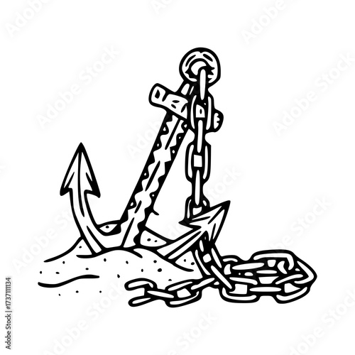 vintage ship anchor design style