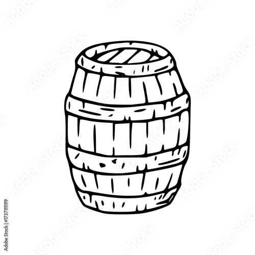 classic wooden barrel vector illustration