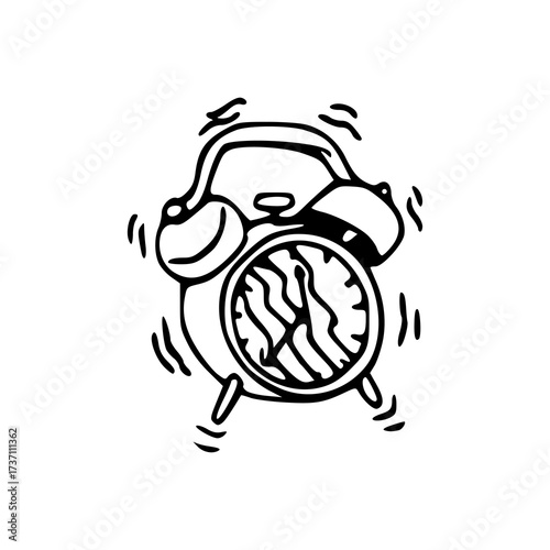 loud ringing alar clock doodle clip art