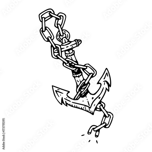 vintage ship anchor design style