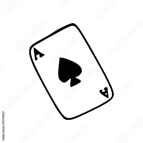 simple contour ace card drawing