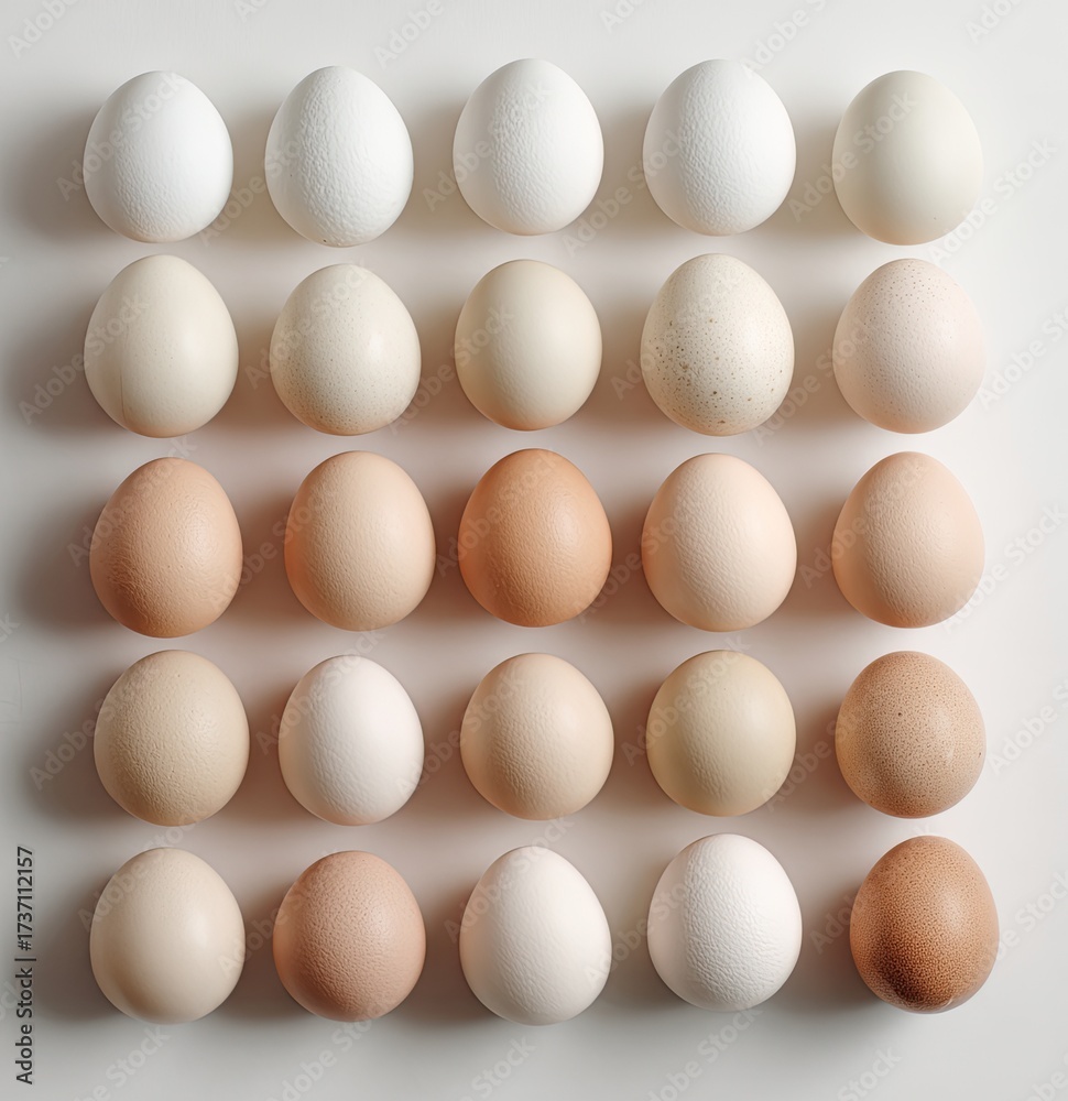 custom made wallpaper toronto digitalAn overhead grid of eggs shows a color gradient from white to brown