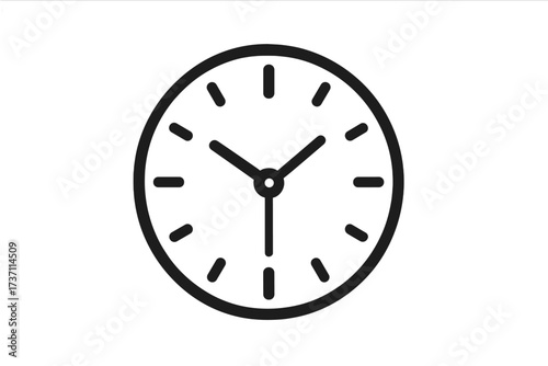 Clock icon vector. Time symbol in trendy flat line style. Simple watch pictogram for web, logo, app, UI design. Timer sign for schedule, deadline, time management concept.