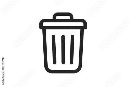 Trash can line icon. Delete symbol. Remove button for web and mobile app user interface. Garbage bin pictogram. Wastebasket sign. Vector illustration isolated on white background.