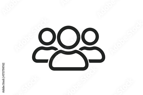 Group icon, symbol of business people. Teamwork concept. User member profile icon. Modern flat style for web site design, logo, app, UI. Vector illustration isolated.