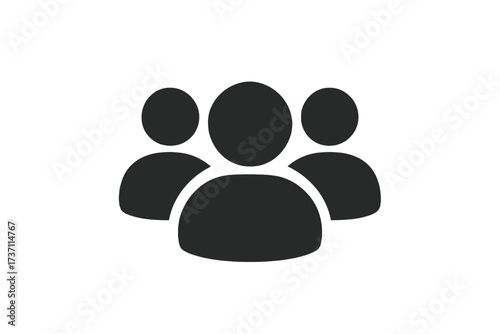 Group icon symbol of business people. Teamwork and leadership concept. User profile members for social network. Flat vector for website design, logo, app, UI. Crowd pictogram.