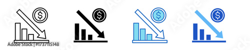 Bankrupt Icon Set Multiple Style Collection	