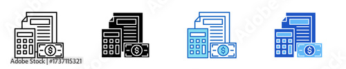 Accounting Icon Set Multiple Style Collection	