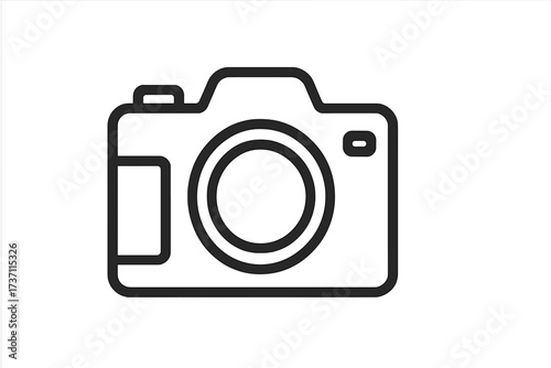 Camera icon in trendy line style. Photography symbol for web design, logo, app, UI. Digital photo camera sign. Pictogram for photographer, picture, image, snapshot. Vector