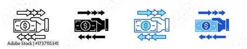 Expenses Icon Set Multiple Style Collection	