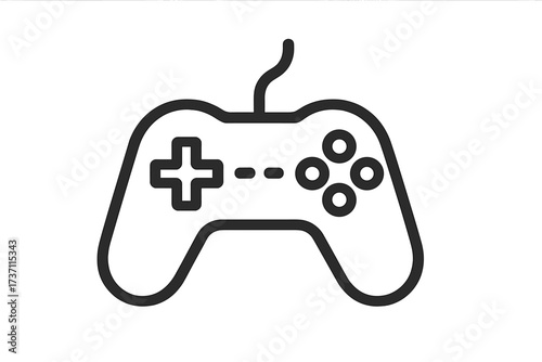 Game controller line icon. Gamepad joystick vector symbol. Video game console control. Minimalist outline for web design, logo, app, UI. Gaming and esports concept.
