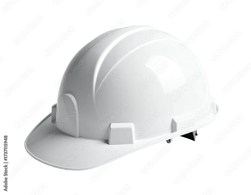 Fototapeta premium A glossy white safety helmet