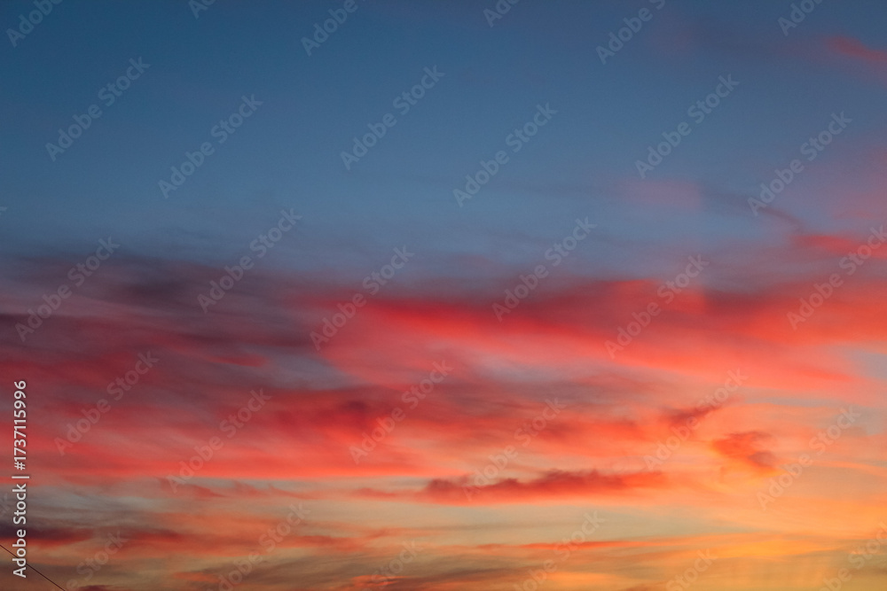 Fototapeta premium Bright Colors of Clouds at Sunset Evening