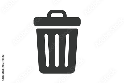 Trash can icon symbol for delete and remove actions, trendy flat design for web site, logo, app, UI, isolated on white background, vector illustration eps 10