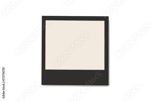 Realistic photo frame. Instant camera picture mockup. Empty blank snapshot with shadow. Vector retro memory border isolated. Photography template. Vintage album design element.