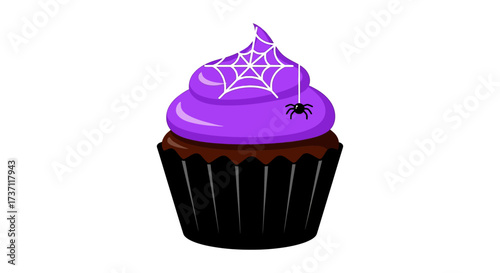 halloween cupcake with a spider web a cute decorated cupcake for a halloween party evoking spooky fun and festive dessert celebrations.