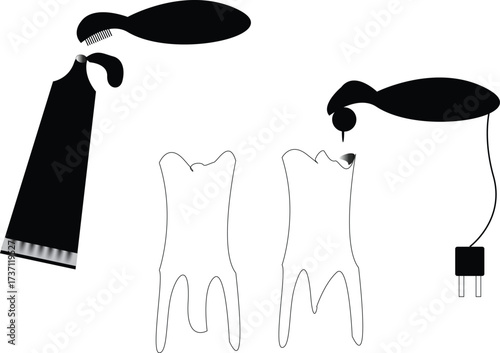Tooth care, Brush and paste
