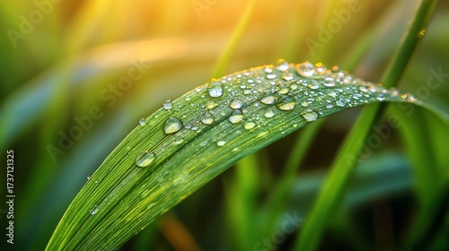 Dew-kissed blade of grass