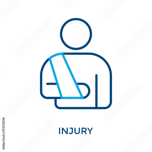 Injury Icon Outline Color Style. Vector Illustration For Graphic Design