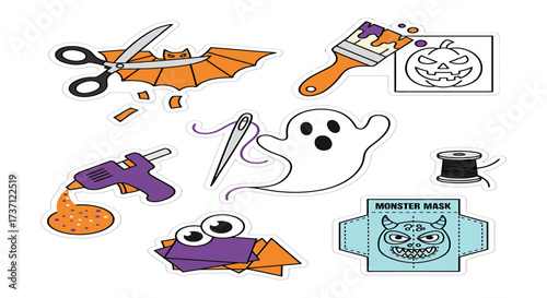 halloween craft stickers diy projects for spooky decor  creative fun perfect for crafting enthusiasts  seasonal celebration themes