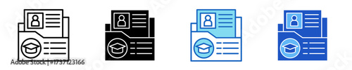 Curriculum Vitae  Icon Set Multiple Style Collection
