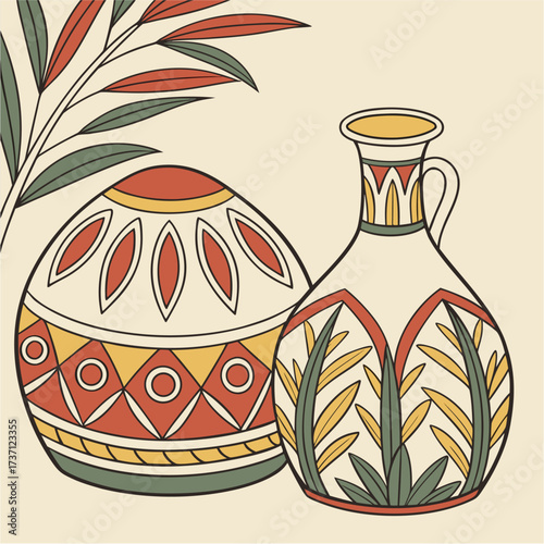 illustration of vase with flowers