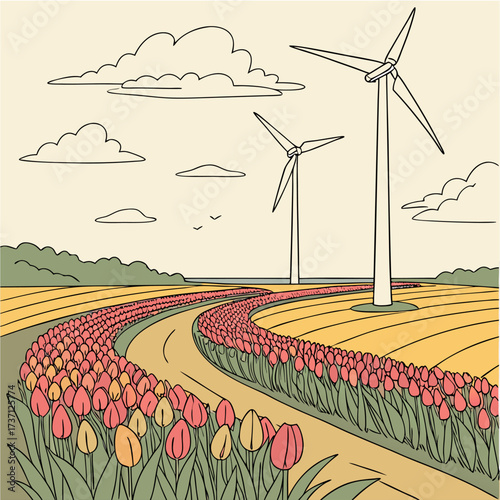 wind turbines farm
