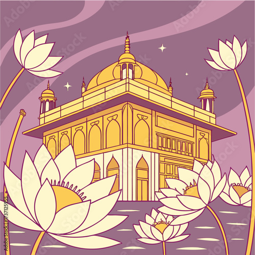 vector illustration of an ancient temple