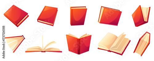 A stack of colorful books, arranged in various positions. A bookshelf, a paper notebook, a journal, a diary, a textbook. Concept for World Book Day, schools, universities, bookstores, and libraries.