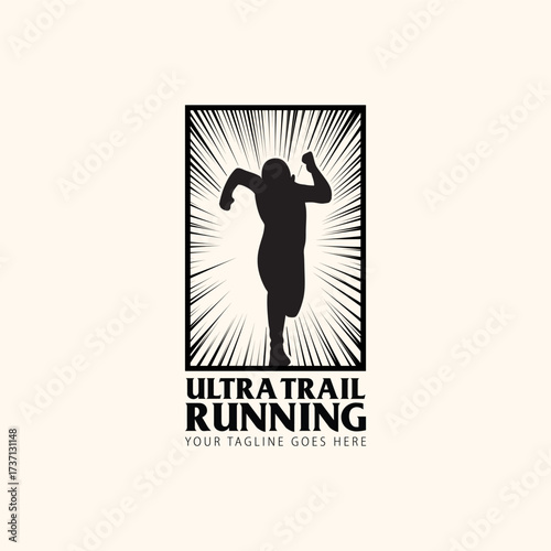 ultra trail run logo vector image