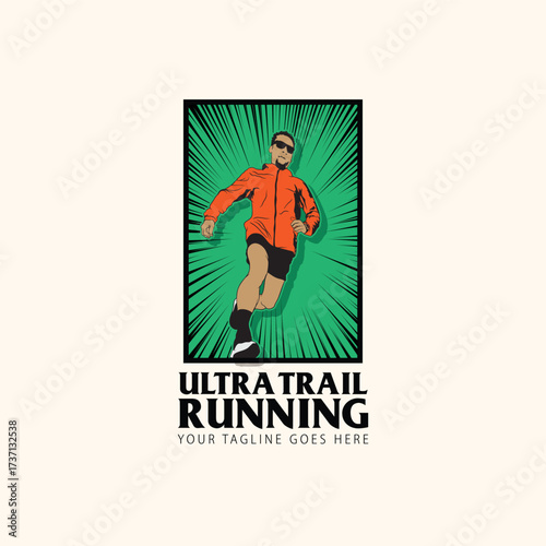 ultra trail run logo vector image