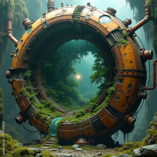 Mysterious Portal Surrounded by Nature