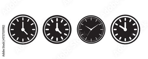 Retro Wake Up Time Alarm Clock Vector Icons