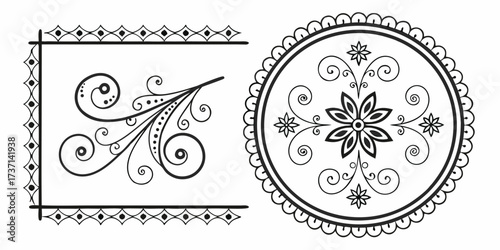 Two black ornamental designs