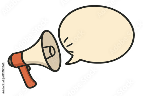 Megaphone with speech bubble. Your voice matters. Loudspeaker for announcement, alert, and communication. Banner for business, marketing, advertising, and promotion. Vector.