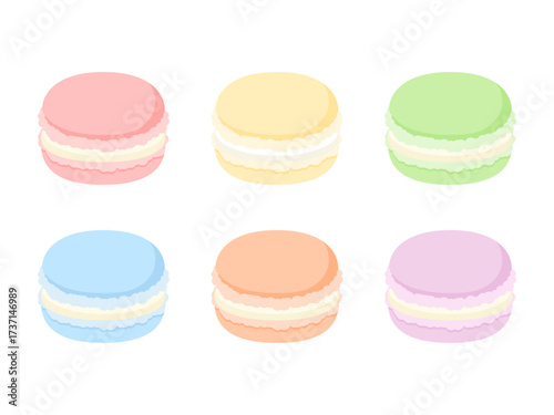 カラフルなマカロンのイラスト　ベクター
