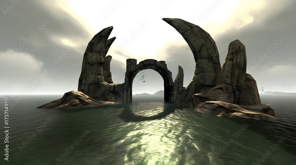 Fototapeta premium Leviathan Island with Skull Formations