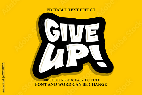 Editable text effect black and yellow sticker