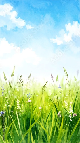 Meadow and blue sky