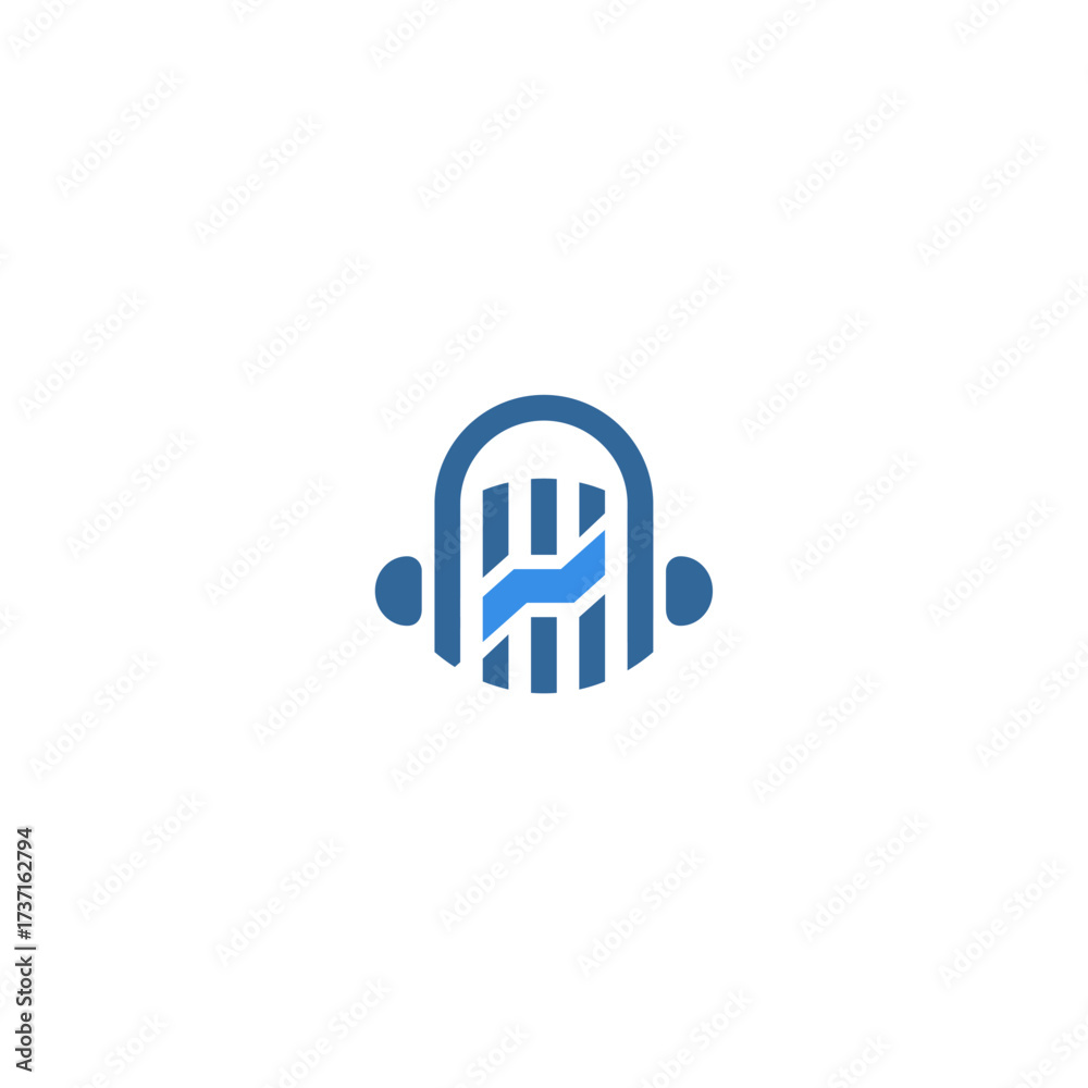 Fototapeta premium Headphones with Stock Chart Logo