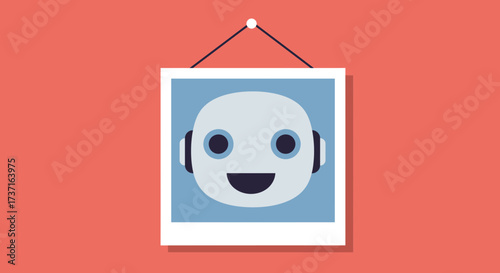 Charming robot portrait featured as a whimsical digital keepsake for technology enthusiasts and AI lovers