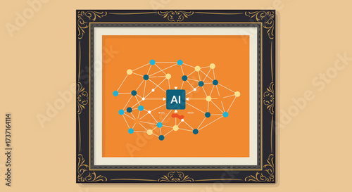 Dynamic AI network visualization symbolizing intelligent data connections and innovative neural processing for future technology advancements