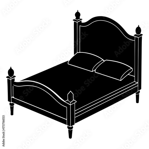 bed silhouette vector