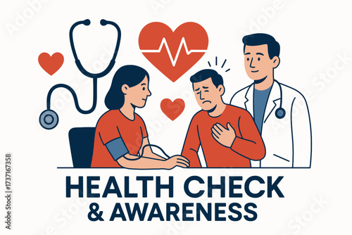 Medical Health Check Banner Flat Illustration