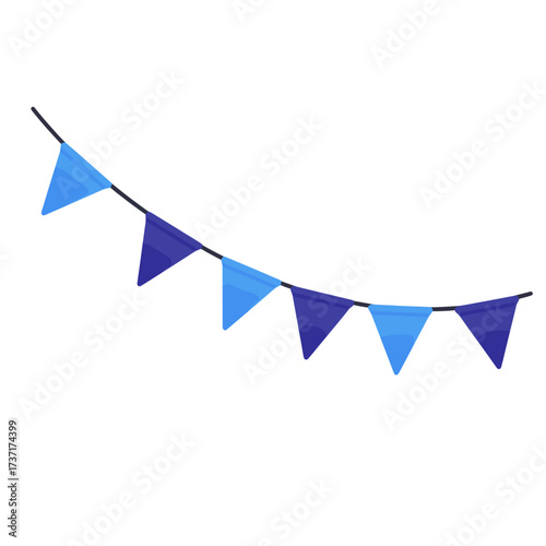 Blue Bunting Triangle Flags – Party and Holiday Decoration
